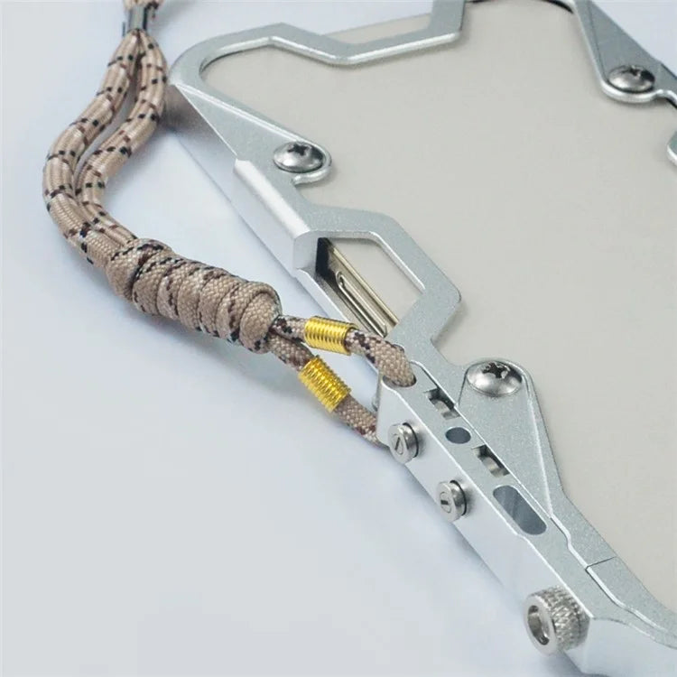 For iPhone 13 6.1 inch Case Aluminium Alloy Metal Phone Shell with Strap