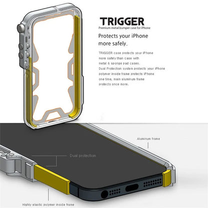 For iPhone 13 6.1 inch Case Aluminium Alloy Metal Phone Shell with Strap