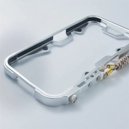 For iPhone 12 Pro Max 6.7 inch Metal Case Aluminium Alloy Slim Phone Cover with Strap