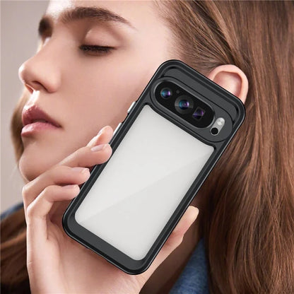 For Google Pixel 9 Clear Case TPU Frame Acrylic Back Phone Cover