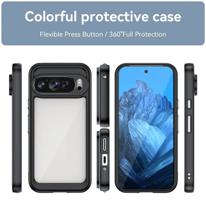 For Google Pixel 9 Clear Case TPU Frame Acrylic Back Phone Cover