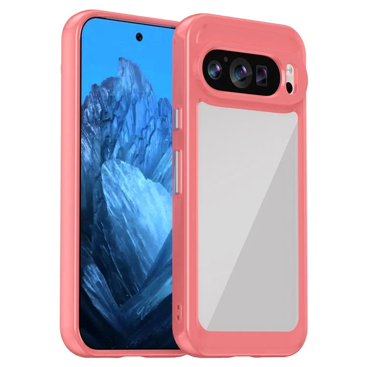For Google Pixel 9 Clear Case TPU Frame Acrylic Back Phone Cover