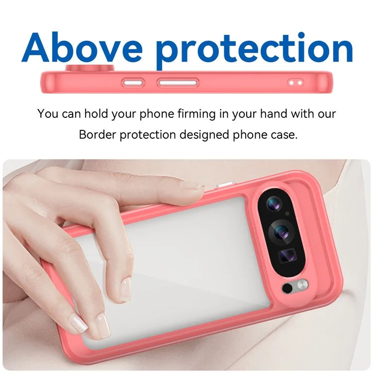 For Google Pixel 9 Clear Case TPU Frame Acrylic Back Phone Cover