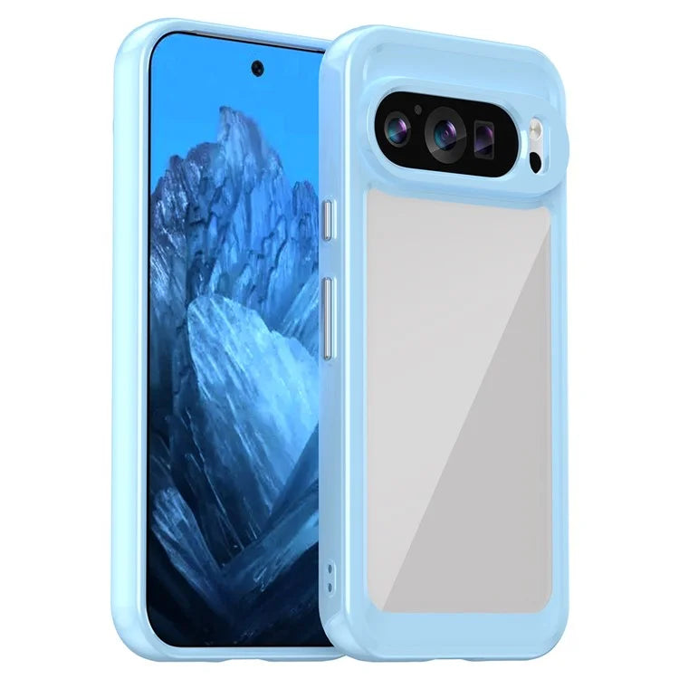 For Google Pixel 9 Clear Case TPU Frame Acrylic Back Phone Cover