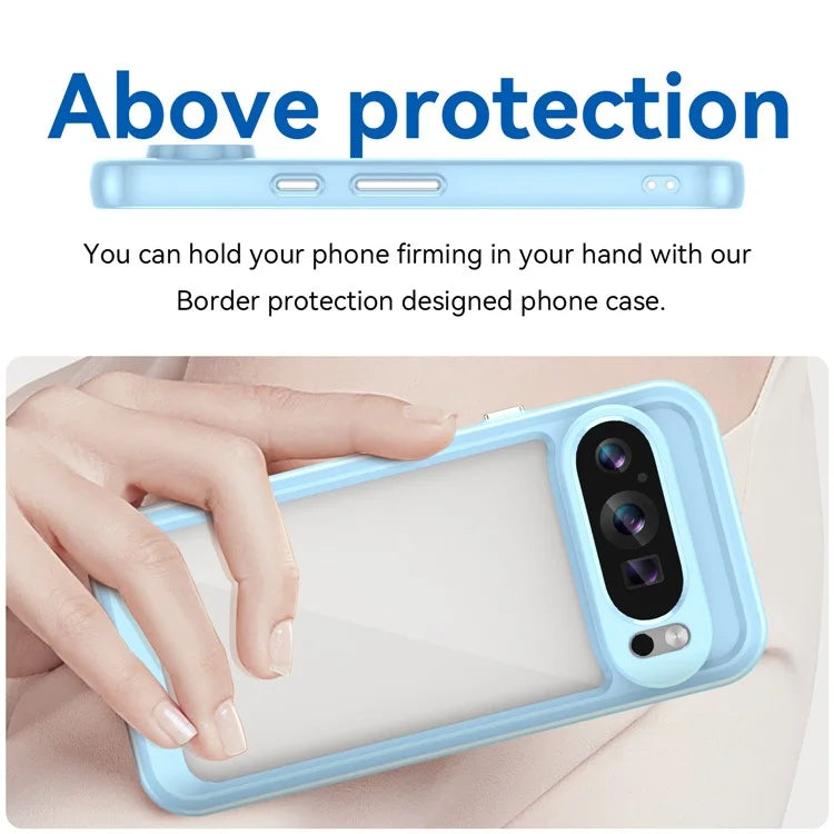 For Google Pixel 9 Clear Case TPU Frame Acrylic Back Phone Cover