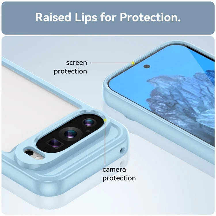 For Google Pixel 9 Clear Case TPU Frame Acrylic Back Phone Cover