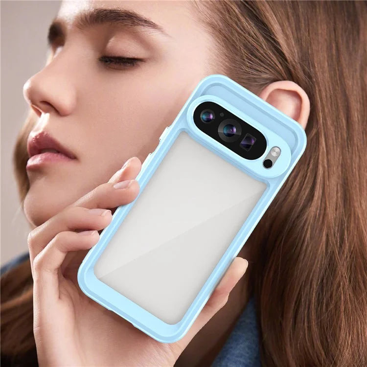 For Google Pixel 9 Clear Case TPU Frame Acrylic Back Phone Cover