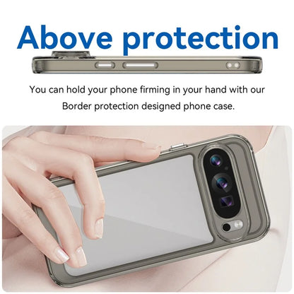 For Google Pixel 9 Clear Case TPU Frame Acrylic Back Phone Cover