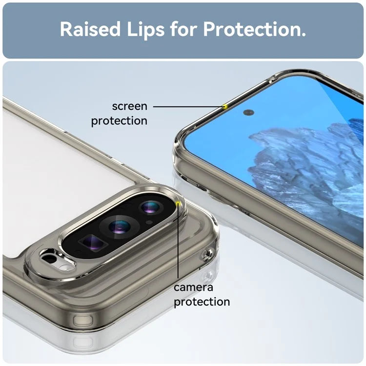 For Google Pixel 9 Clear Case TPU Frame Acrylic Back Phone Cover