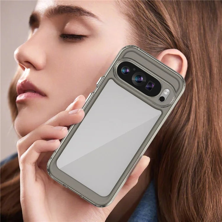 For Google Pixel 9 Clear Case TPU Frame Acrylic Back Phone Cover