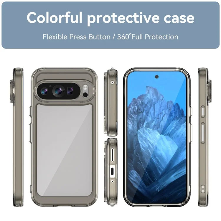 For Google Pixel 9 Clear Case TPU Frame Acrylic Back Phone Cover