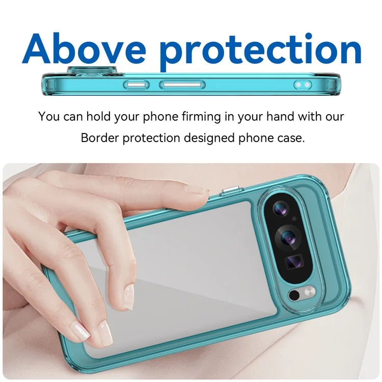 For Google Pixel 9 Clear Case TPU Frame Acrylic Back Phone Cover