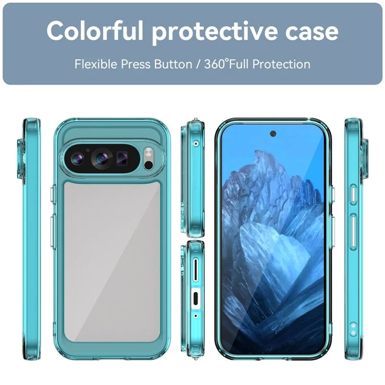For Google Pixel 9 Clear Case TPU Frame Acrylic Back Phone Cover