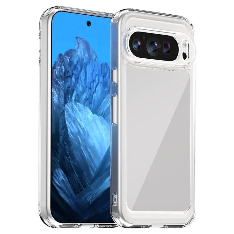 For Google Pixel 9 Clear Case TPU Frame Acrylic Back Phone Cover