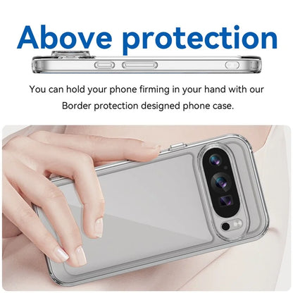 For Google Pixel 9 Clear Case TPU Frame Acrylic Back Phone Cover