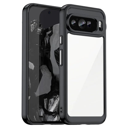 For Google Pixel 9 Pro Clear Phone Case TPU Frame Acrylic Back Cover