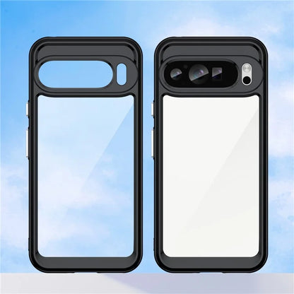 For Google Pixel 9 Pro Clear Phone Case TPU Frame Acrylic Back Cover