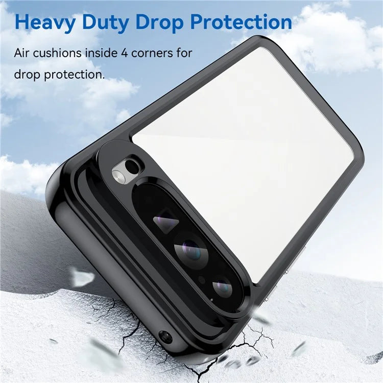 For Google Pixel 9 Pro Clear Phone Case TPU Frame Acrylic Back Cover
