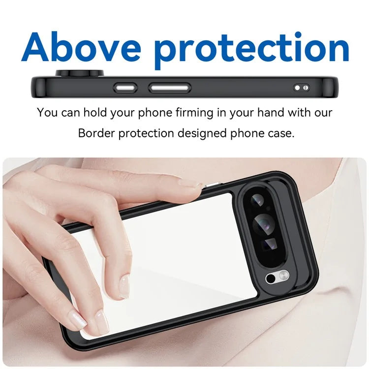 For Google Pixel 9 Pro Clear Phone Case TPU Frame Acrylic Back Cover