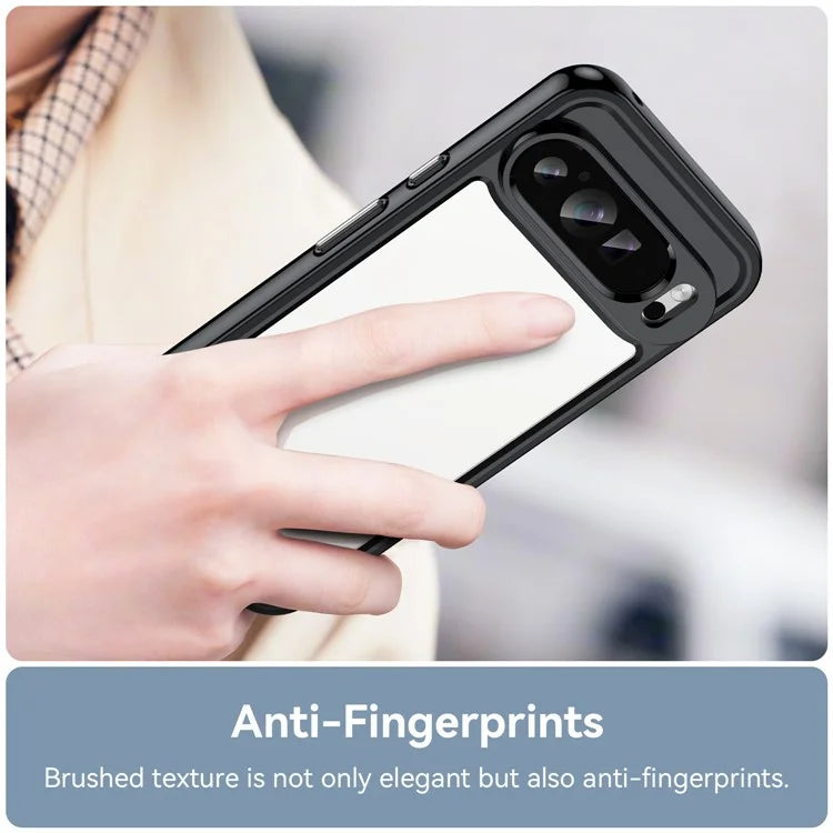 For Google Pixel 9 Pro Clear Phone Case TPU Frame Acrylic Back Cover