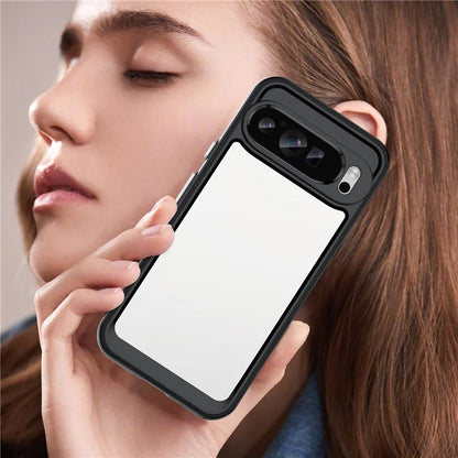 For Google Pixel 9 Pro Clear Phone Case TPU Frame Acrylic Back Cover