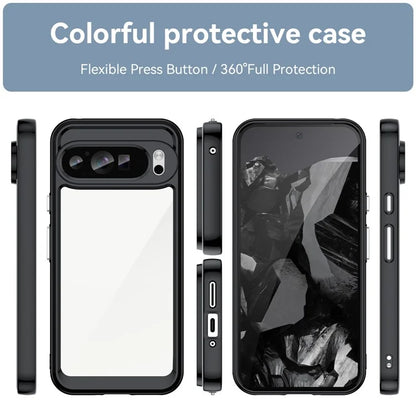 For Google Pixel 9 Pro Clear Phone Case TPU Frame Acrylic Back Cover