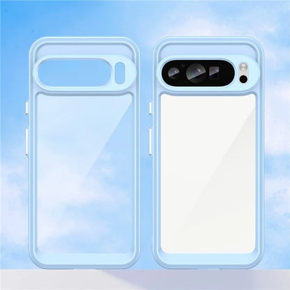 For Google Pixel 9 Pro Clear Phone Case TPU Frame Acrylic Back Cover