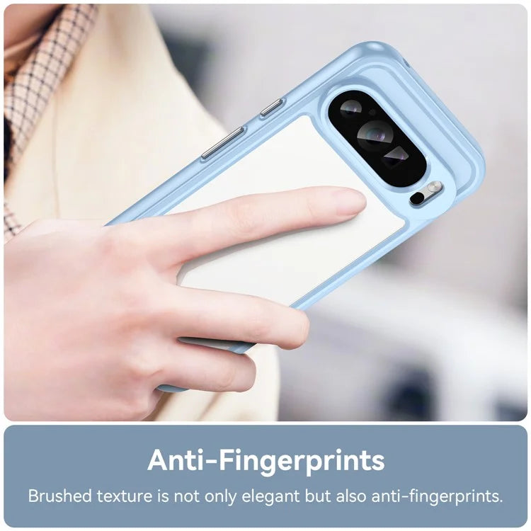 For Google Pixel 9 Pro Clear Phone Case TPU Frame Acrylic Back Cover