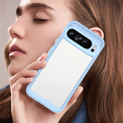 For Google Pixel 9 Pro Clear Phone Case TPU Frame Acrylic Back Cover