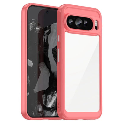 For Google Pixel 9 Pro Clear Phone Case TPU Frame Acrylic Back Cover