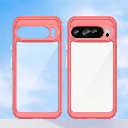For Google Pixel 9 Pro Clear Phone Case TPU Frame Acrylic Back Cover