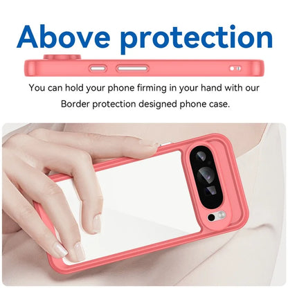 For Google Pixel 9 Pro Clear Phone Case TPU Frame Acrylic Back Cover