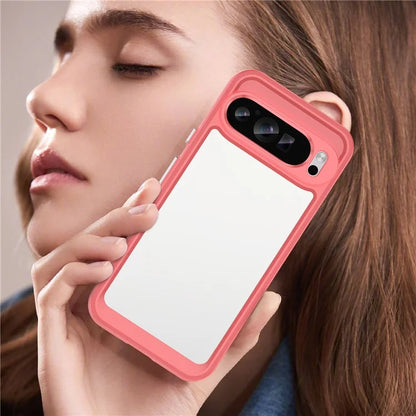For Google Pixel 9 Pro Clear Phone Case TPU Frame Acrylic Back Cover