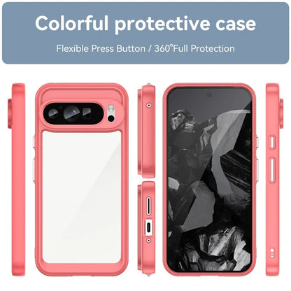 For Google Pixel 9 Pro Clear Phone Case TPU Frame Acrylic Back Cover