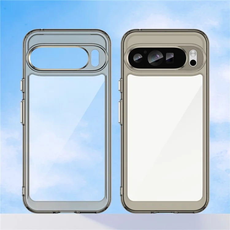 For Google Pixel 9 Pro Clear Phone Case TPU Frame Acrylic Back Cover