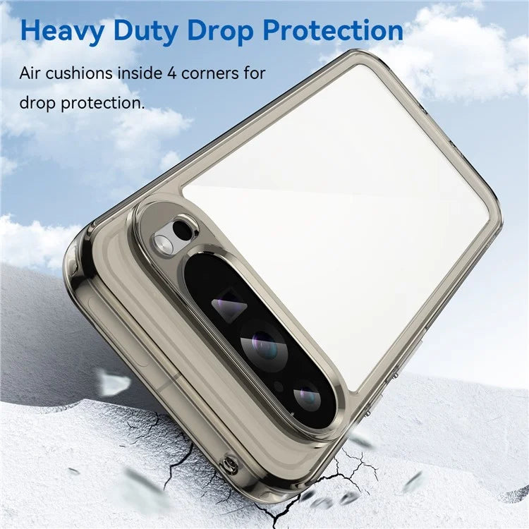 For Google Pixel 9 Pro Clear Phone Case TPU Frame Acrylic Back Cover
