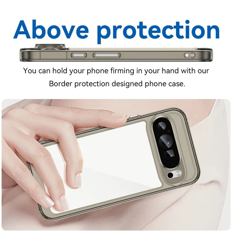 For Google Pixel 9 Pro Clear Phone Case TPU Frame Acrylic Back Cover