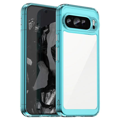 For Google Pixel 9 Pro Clear Phone Case TPU Frame Acrylic Back Cover