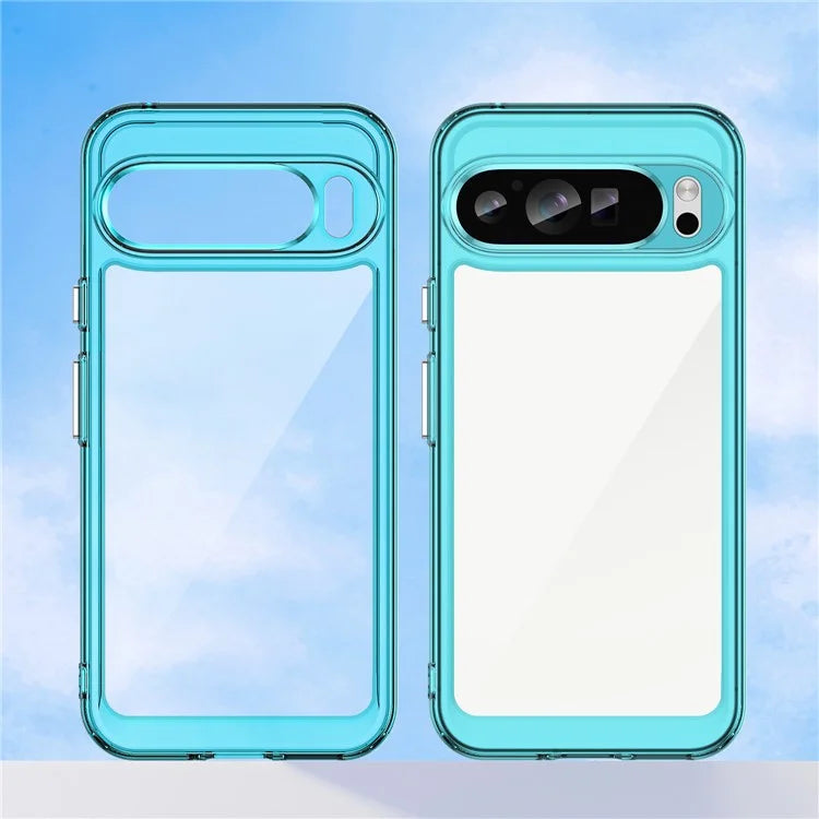 For Google Pixel 9 Pro Clear Phone Case TPU Frame Acrylic Back Cover