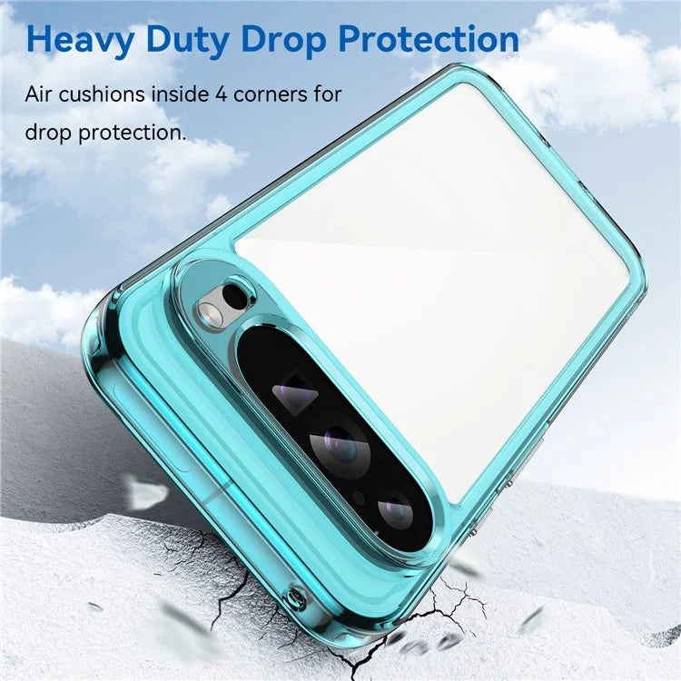 For Google Pixel 9 Pro Clear Phone Case TPU Frame Acrylic Back Cover