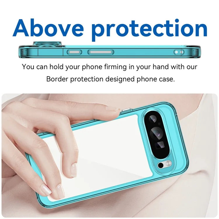 For Google Pixel 9 Pro Clear Phone Case TPU Frame Acrylic Back Cover