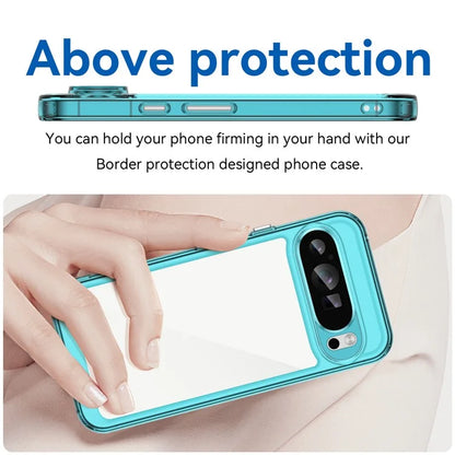 For Google Pixel 9 Pro Clear Phone Case TPU Frame Acrylic Back Cover