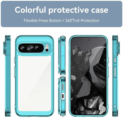 For Google Pixel 9 Pro Clear Phone Case TPU Frame Acrylic Back Cover