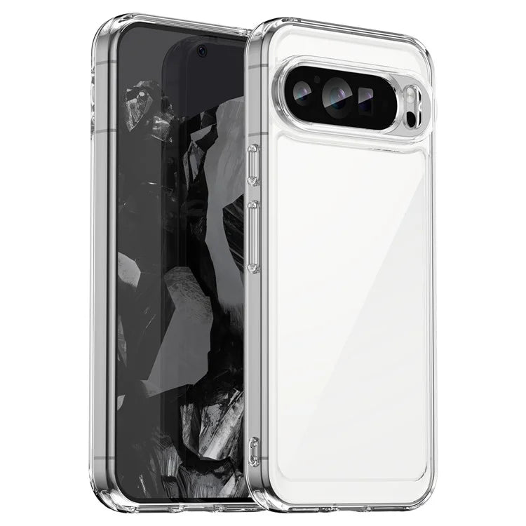 For Google Pixel 9 Pro Clear Phone Case TPU Frame Acrylic Back Cover