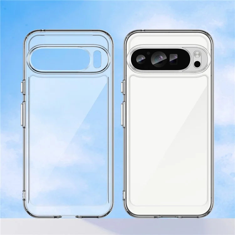 For Google Pixel 9 Pro Clear Phone Case TPU Frame Acrylic Back Cover