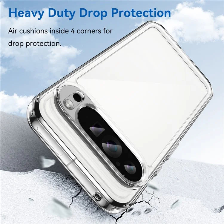 For Google Pixel 9 Pro Clear Phone Case TPU Frame Acrylic Back Cover