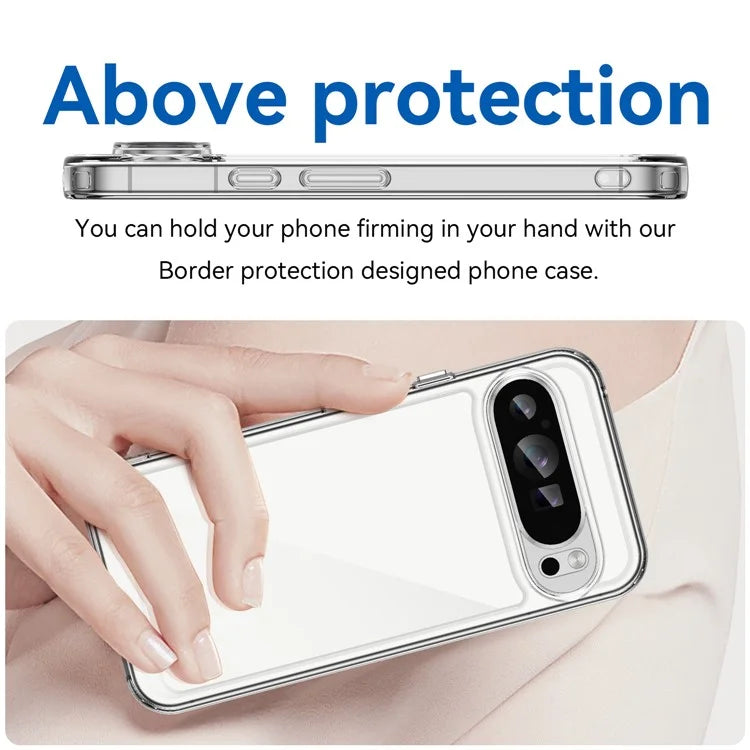 For Google Pixel 9 Pro Clear Phone Case TPU Frame Acrylic Back Cover