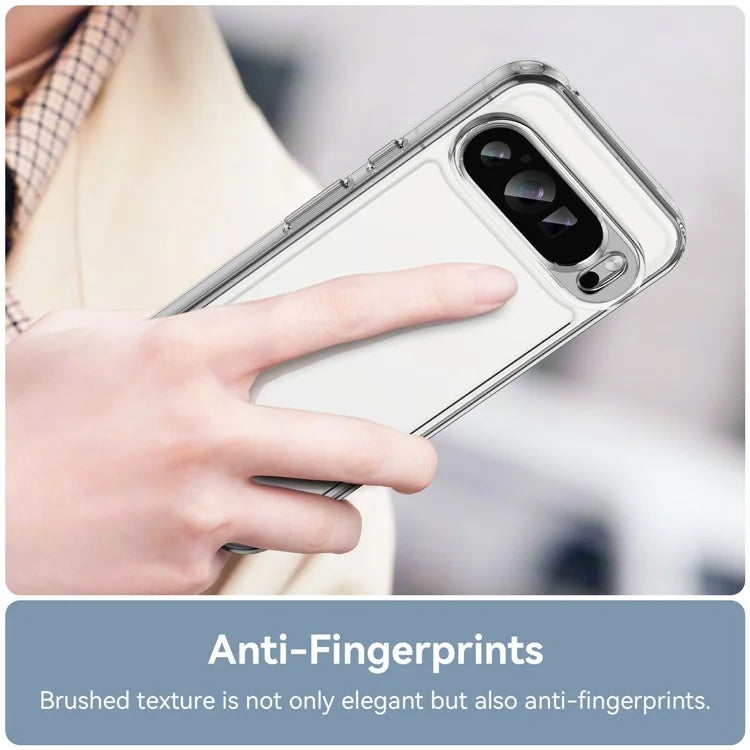 For Google Pixel 9 Pro Clear Phone Case TPU Frame Acrylic Back Cover
