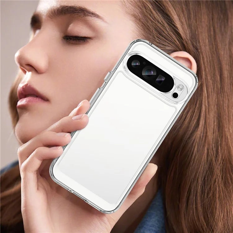 For Google Pixel 9 Pro Clear Phone Case TPU Frame Acrylic Back Cover