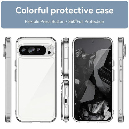 For Google Pixel 9 Pro Clear Phone Case TPU Frame Acrylic Back Cover